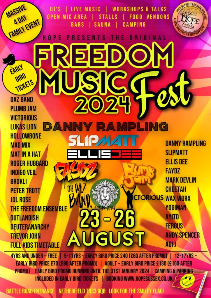 HOPE Freedom Music Festival 2024 HOPE Sussex Community