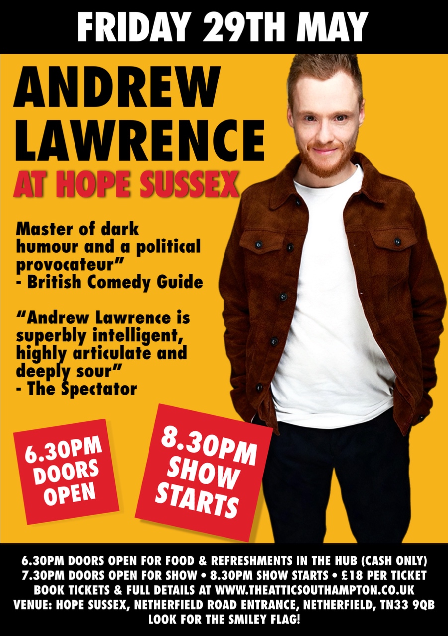 Andrew Lawrence comedy night at Hope